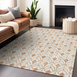 Piper Looms Chantille Geometric ACN927 Salmon Machine Washable Area Rug Lifestyle Image Feature