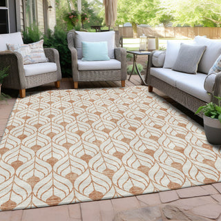 Piper Looms Chantille Geometric ACN927 Salmon Machine Washable Area Rug Outdoor Lifestyle Image Feature