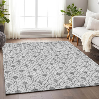 Piper Looms Chantille Geometric ACN927 Silver Machine Washable Area Rug Lifestyle Image Feature