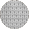 Piper Looms Chantille Geometric ACN927 Silver Machine Washable Area Rug Round Main Image