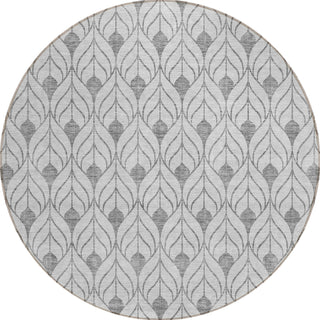 Piper Looms Chantille Geometric ACN927 Silver Machine Washable Area Rug Round Main Image