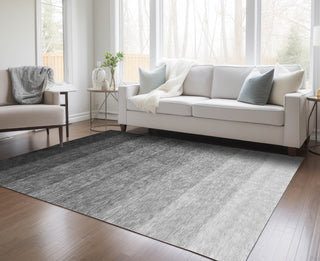 Piper Looms Chantille Ombre ACN928 Black Machine Washable Area Rug Lifestyle Image Feature