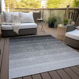Piper Looms Chantille Ombre ACN928 Black Machine Washable Area Rug Outdoor Lifestyle Image Feature