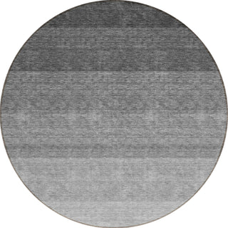 Piper Looms Chantille Ombre ACN928 Black Machine Washable Area Rug Round Main Image