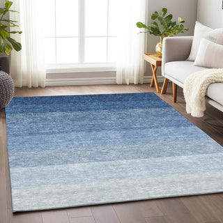 Piper Looms Chantille Ombre ACN928 Blue Machine Washable Area Rug Lifestyle Image Feature