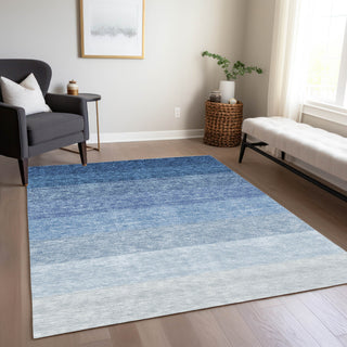Piper Looms Chantille Ombre ACN928 Blue Machine Washable Area Rug Lifestyle Image Feature