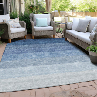 Piper Looms Chantille Ombre ACN928 Blue Machine Washable Area Rug Outdoor Lifestyle Image Feature