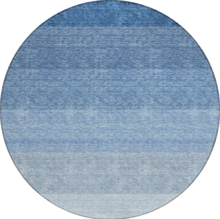 Piper Looms Chantille Ombre ACN928 Blue Machine Washable Area Rug Round Main Image