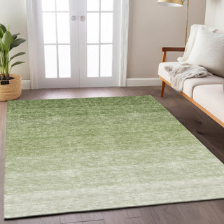 Piper Looms Chantille Ombre ACN928 Green Machine Washable Area Rug Lifestyle Image Feature