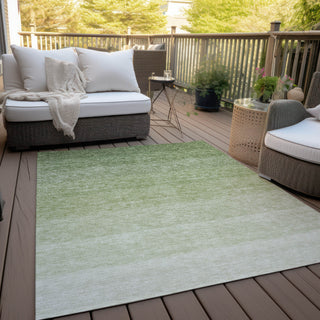 Piper Looms Chantille Ombre ACN928 Green Machine Washable Area Rug Outdoor Lifestyle Image Feature