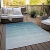 Piper Looms Chantille Ombre ACN928 Teal Machine Washable Area Rug Outdoor Lifestyle Image Feature