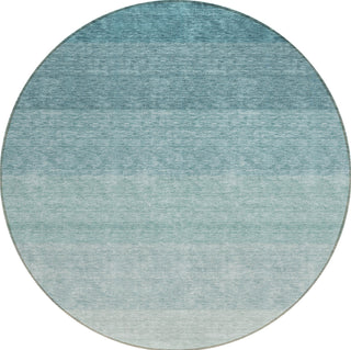 Piper Looms Chantille Ombre ACN928 Teal Machine Washable Area Rug Round Main Image