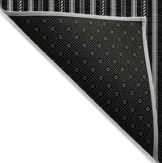 Piper Looms Chantille Stripes ACN929 Black Machine Washable Area Rug Backing Image