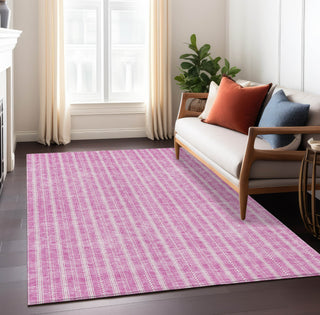 Piper Looms Chantille Stripes ACN929 Blush Machine Washable Area Rug Lifestyle Image Feature