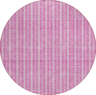 Piper Looms Chantille Stripes ACN929 Blush Machine Washable Area Rug Round Main Image