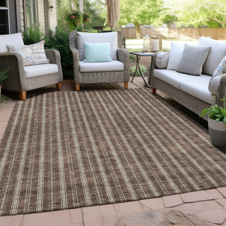 Piper Looms Chantille Stripes ACN929 Brown Machine Washable Area Rug Outdoor Lifestyle Image Feature