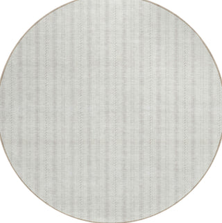 Piper Looms Chantille Stripes ACN929 Ivory Machine Washable Area Rug Round Main Image
