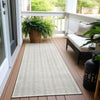 Piper Looms Chantille Stripes ACN929 Ivory Machine Washable Area Rug Runner Outdoor Lifestyle Image Feature