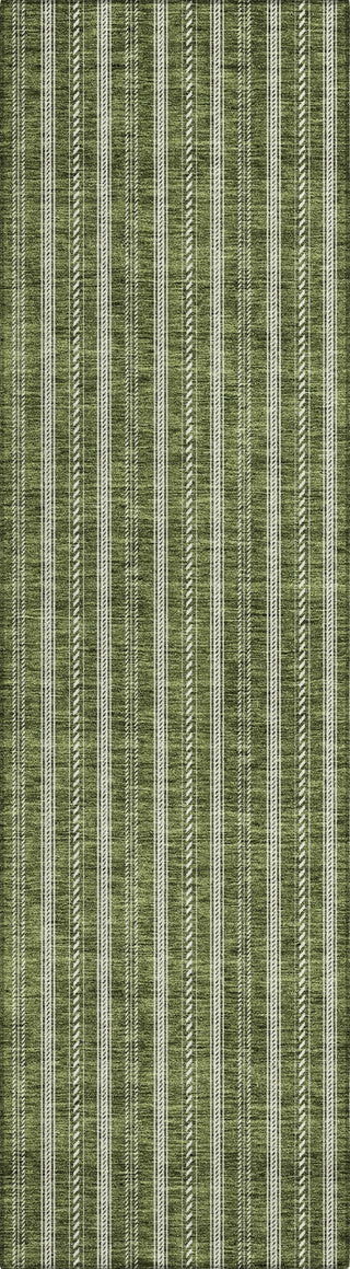 Piper Looms Chantille Stripes ACN929 Olive Machine Washable Area Rug Runner Main Image
