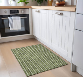 Piper Looms Chantille Stripes ACN929 Olive Machine Washable Area Rug Scatter Lifestyle Image Feature
