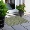 Piper Looms Chantille Stripes ACN929 Olive Machine Washable Area Rug Scatter Outdoor Lifestyle Image Feature