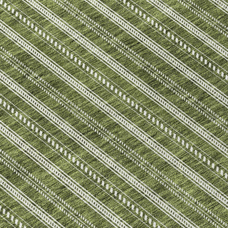Piper Looms Chantille Stripes ACN929 Olive Machine Washable Area Rug Swatch Image