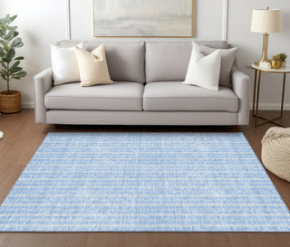 Piper Looms Chantille Stripes ACN929 Sky Machine Washable Area Rug Lifestyle Image Feature