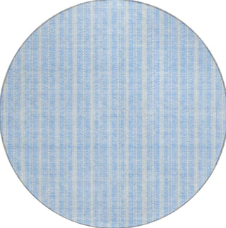 Piper Looms Chantille Stripes ACN929 Sky Machine Washable Area Rug Round Main Image