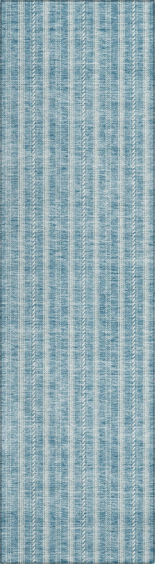 Piper Looms Chantille Stripes ACN929 Teal Machine Washable Area Rug Runner Main Image