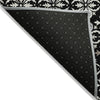 Piper Looms Chantille Floral ACN930 Black Machine Washable Area Rug Backing Image