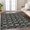 Piper Looms Chantille Floral ACN930 Black Machine Washable Area Rug Lifestyle Image Feature