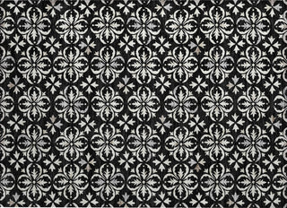 Piper Looms Chantille Floral ACN930 Black Machine Washable Area Rug Scatter Main Image
