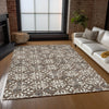 Piper Looms Chantille Floral ACN930 Brown Machine Washable Area Rug Lifestyle Image Feature