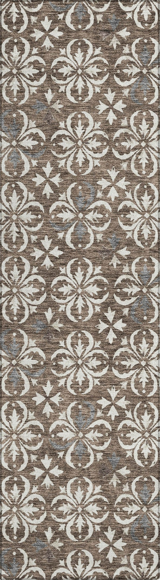 Piper Looms Chantille Floral ACN930 Brown Machine Washable Area Rug Runner Main Image