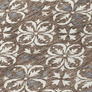 Piper Looms Chantille Floral ACN930 Brown Machine Washable Area Rug Swatch Image