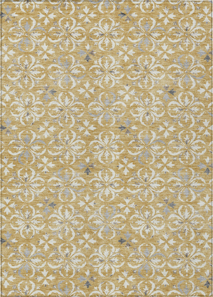 Piper Looms Chantille Floral ACN930 Gold Machine Washable Area Rug main image