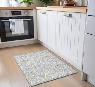 Piper Looms Chantille Floral ACN930 Gray Machine Washable Area Rug Scatter Lifestyle Image Feature