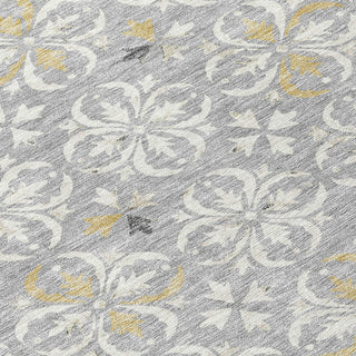 Piper Looms Chantille Floral ACN930 Gray Machine Washable Area Rug Swatch Image