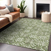 Piper Looms Chantille Floral ACN930 Green Machine Washable Area Rug Lifestyle Image Feature