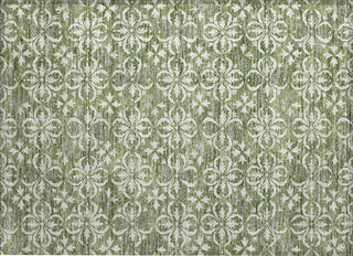 Piper Looms Chantille Floral ACN930 Green Machine Washable Area Rug Scatter Main Image