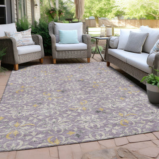 Piper Looms Chantille Floral ACN930 Lavender Machine Washable Area Rug Outdoor Lifestyle Image Feature