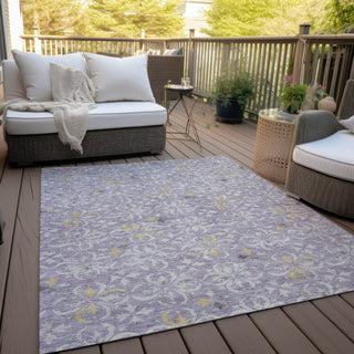 Piper Looms Chantille Floral ACN930 Lavender Machine Washable Area Rug Outdoor Lifestyle Image Feature