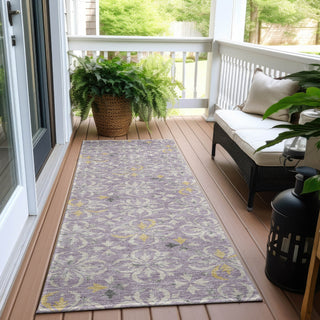Piper Looms Chantille Floral ACN930 Lavender Machine Washable Area Rug Runner Outdoor Lifestyle Image Feature
