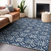 Piper Looms Chantille Floral ACN930 Navy Machine Washable Area Rug Lifestyle Image Feature