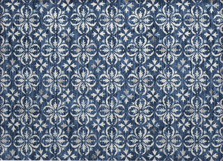 Piper Looms Chantille Floral ACN930 Navy Machine Washable Area Rug Scatter Main Image