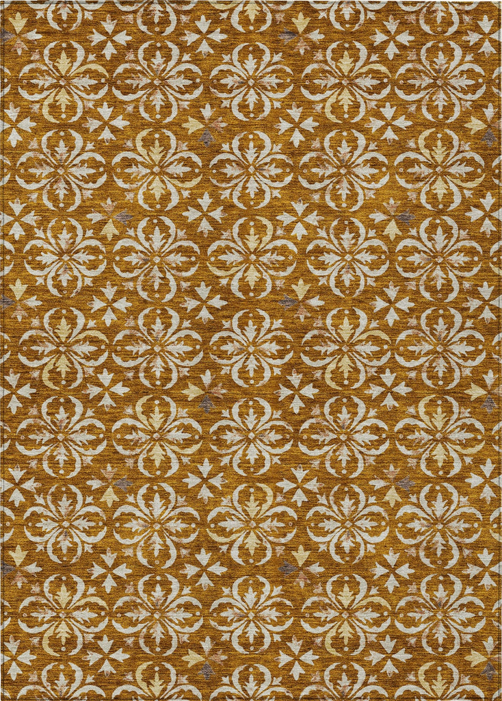 Piper Looms Chantille Floral ACN930 Paprika Machine Washable Area Rug main image