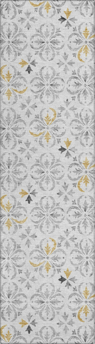 Piper Looms Chantille Floral ACN930 Silver Machine Washable Area Rug Runner Main Image