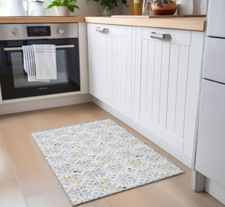 Piper Looms Chantille Floral ACN930 Silver Machine Washable Area Rug Scatter Lifestyle Image Feature
