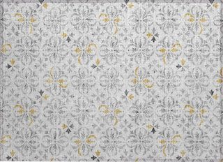 Piper Looms Chantille Floral ACN930 Silver Machine Washable Area Rug Scatter Main Image