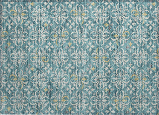 Piper Looms Chantille Floral ACN930 Teal Machine Washable Area Rug Scatter Main Image